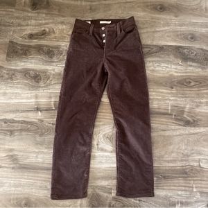 Levi’s WEDGIE STRAIGHT CORDUROY WOMEN'S PANTS size 23 x 26
